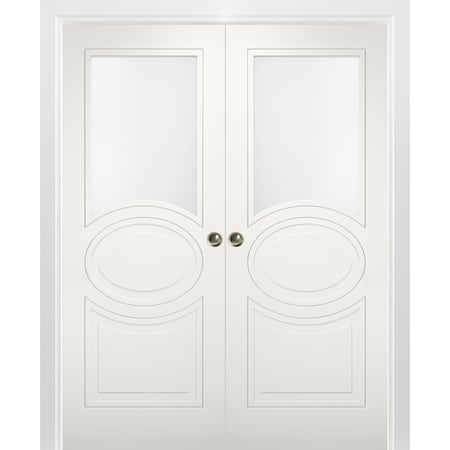 Vdomdoors Double Pocket Interior Door, 72" x 84", White MELA7012DP-WS-7284